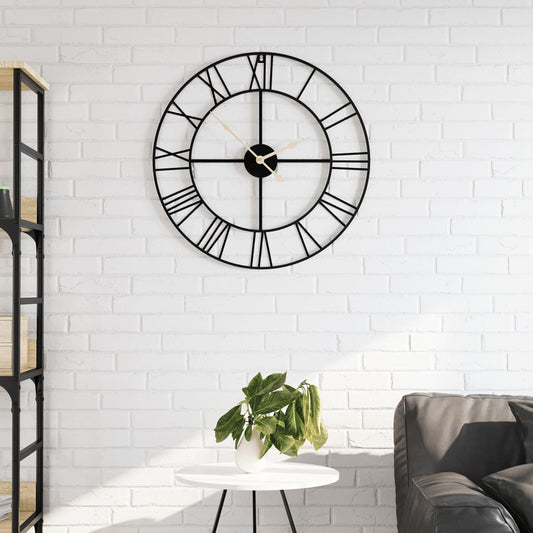Wandklok Ø Ijzer 50 cm Zwart