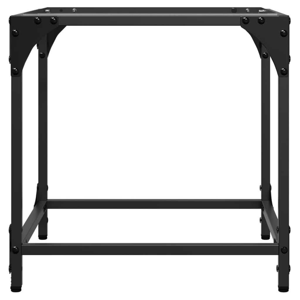 Salontafels 2 st met transparant glazen blad 40x40x40 cm staal