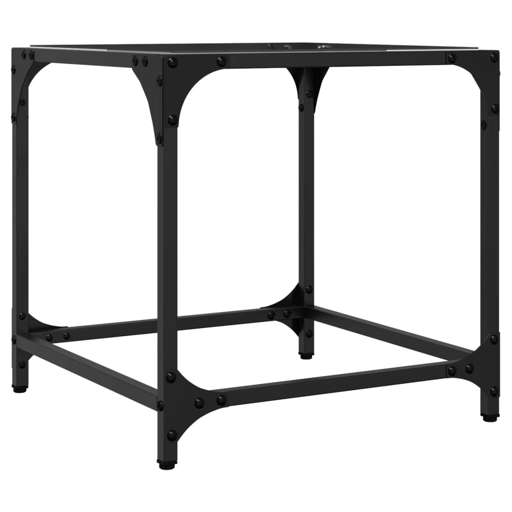 Salontafels 2 st met transparant glazen blad 40x40x40 cm staal