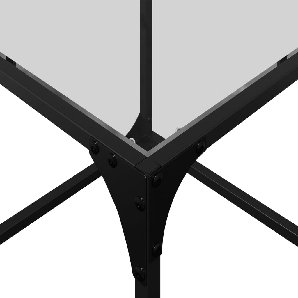 Salontafels 2 st met transparant glazen blad 40x40x40 cm staal