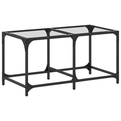 Salontafel met transparant glazen blad 78,5x40x40 cm staal