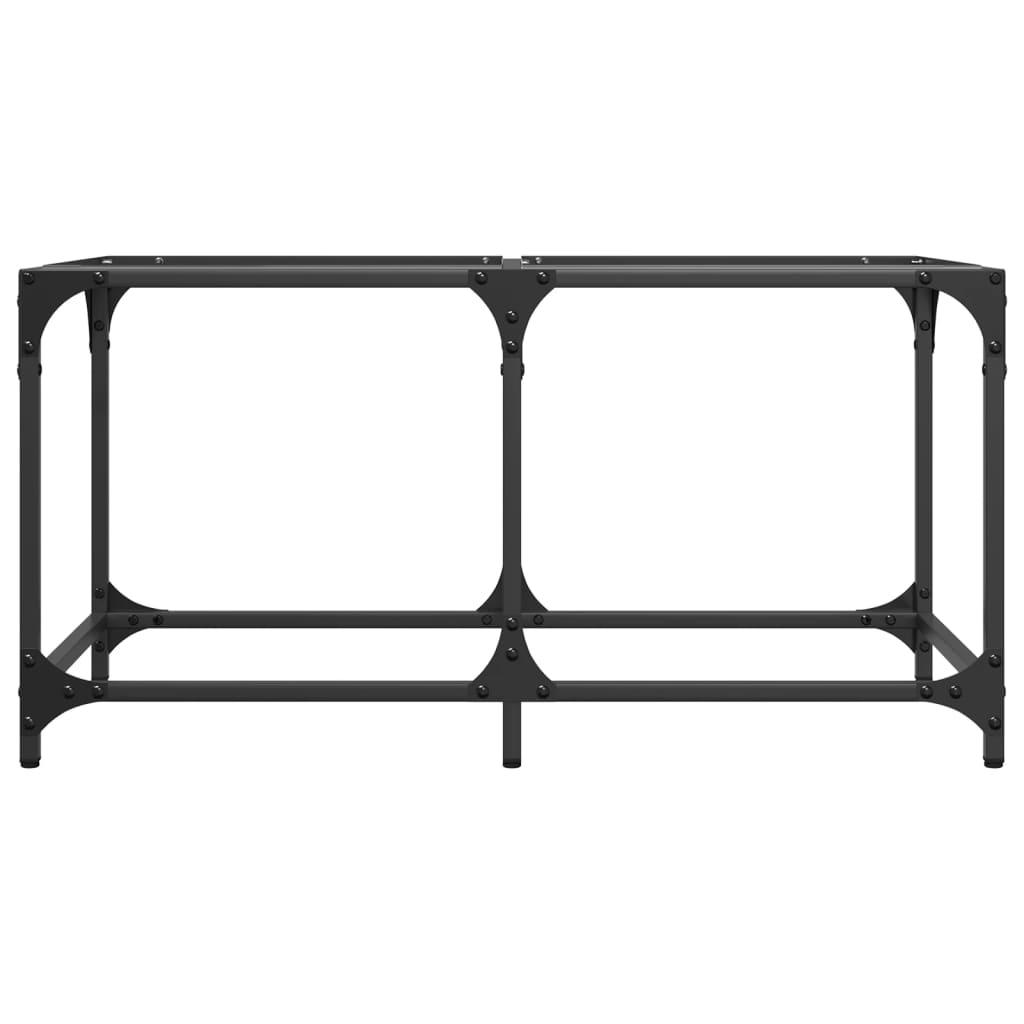 Salontafel met transparant glazen blad 78,5x40x40 cm staal