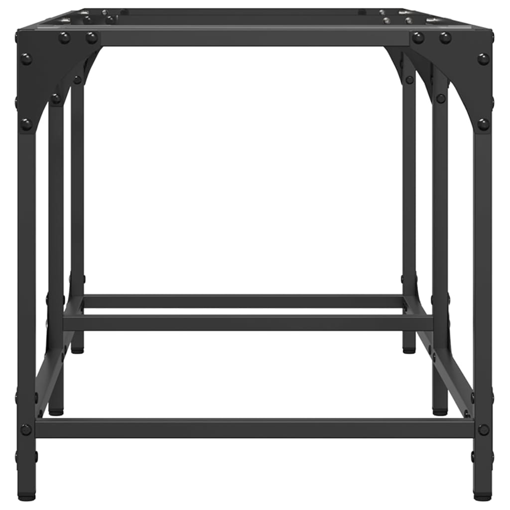 Salontafel met transparant glazen blad 78,5x40x40 cm staal