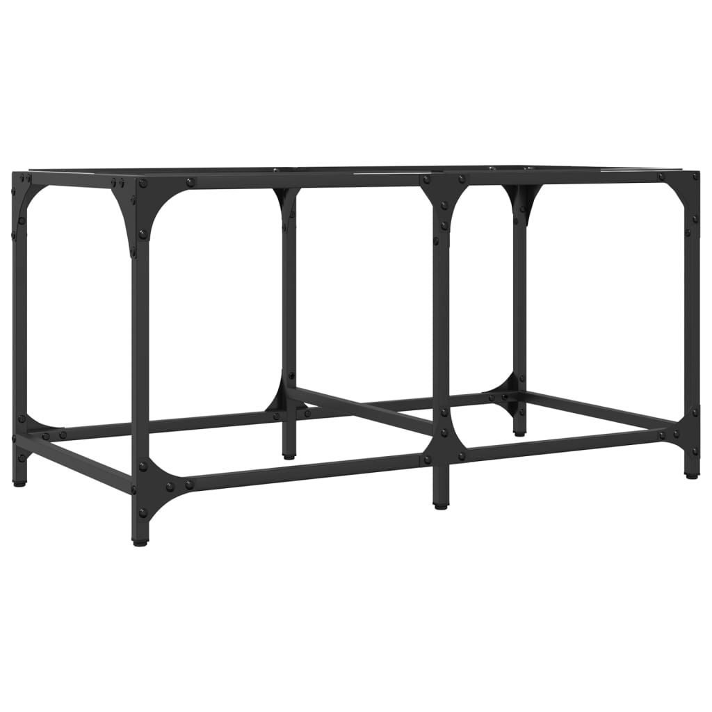 Salontafel met transparant glazen blad 78,5x40x40 cm staal