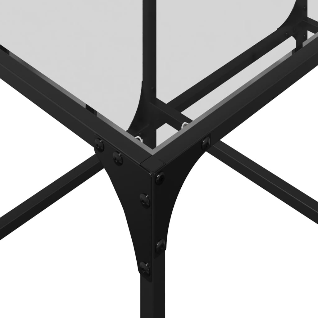Salontafel met transparant glazen blad 78,5x40x40 cm staal