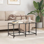Salontafel met transparant glazen blad 78,5x40x40 cm staal