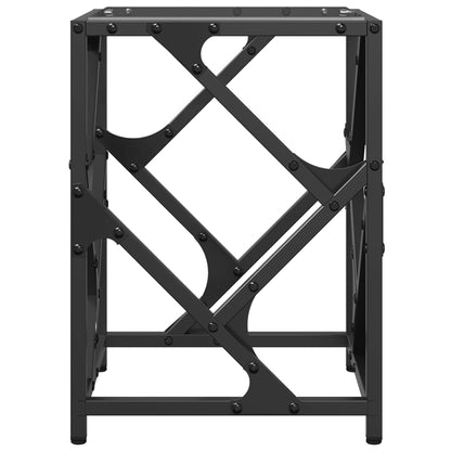 Salontafel met transparant glazen blad 30x30x41 cm staal