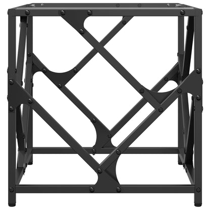 Salontafel met transparant glazen blad 40x40x41 cm staal