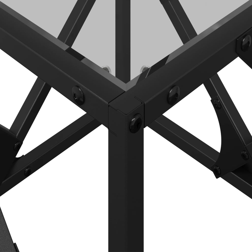 Salontafel met transparant glazen blad 40x40x41 cm staal