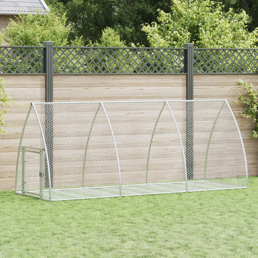 Konijnenhok 300x105x120 cm gegalvaniseerd staal zilverkleurig