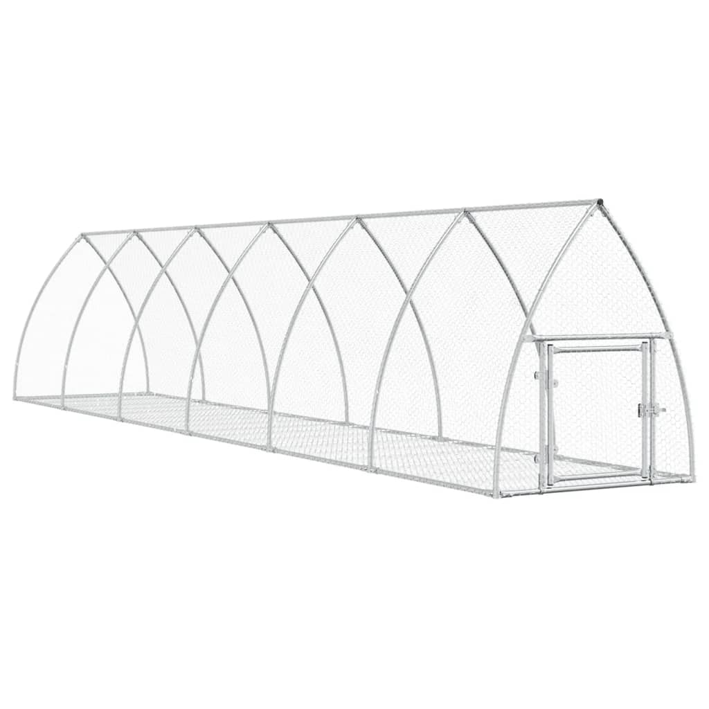 Konijnenhok 600x105x120 cm gegalvaniseerd staal zilverkleurig