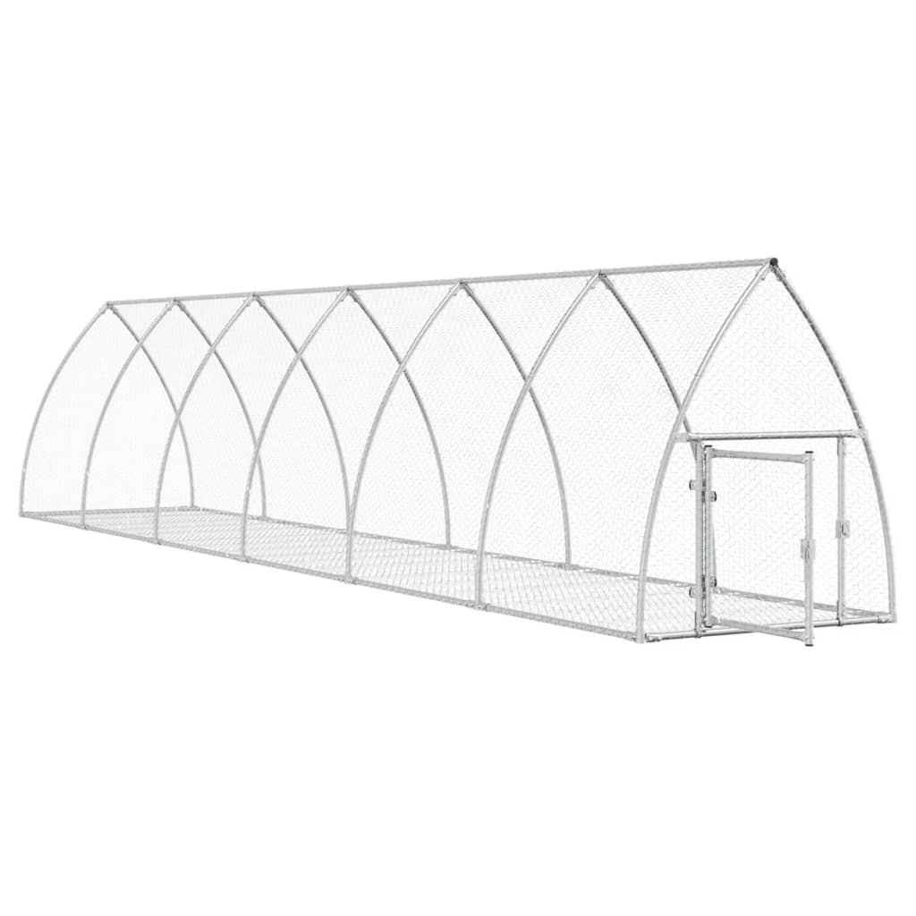 Konijnenhok 600x105x120 cm gegalvaniseerd staal zilverkleurig
