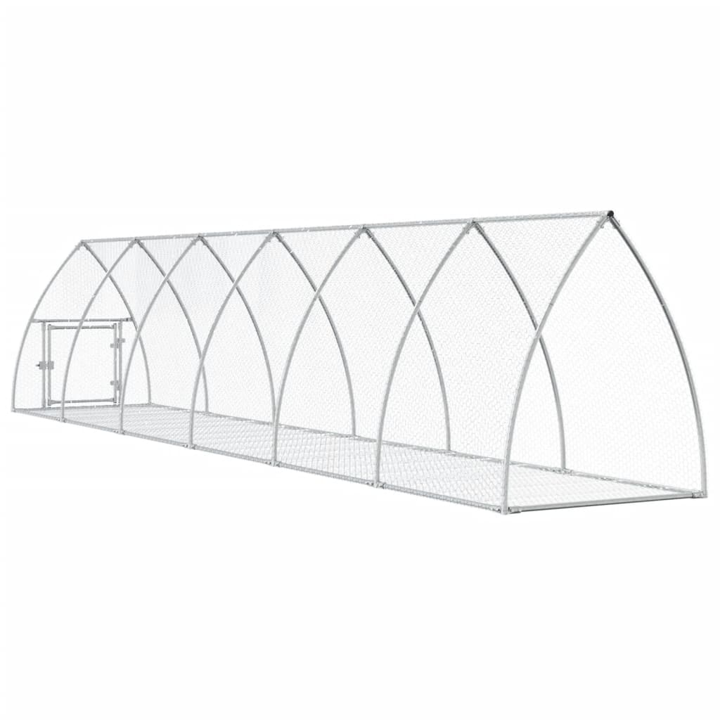 Konijnenhok 600x105x120 cm gegalvaniseerd staal zilverkleurig