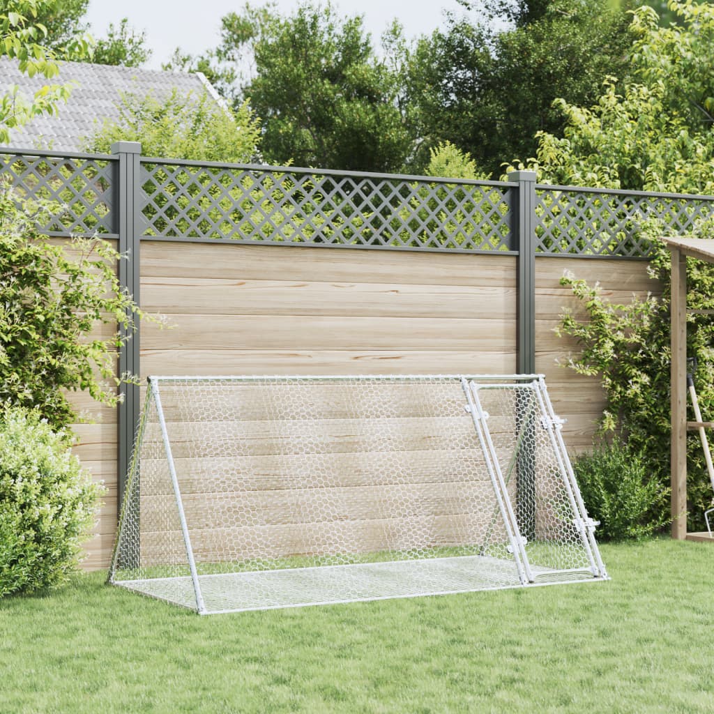 Konijnenhok 200x105x91 cm gegalvaniseerd staal zilverkleurig