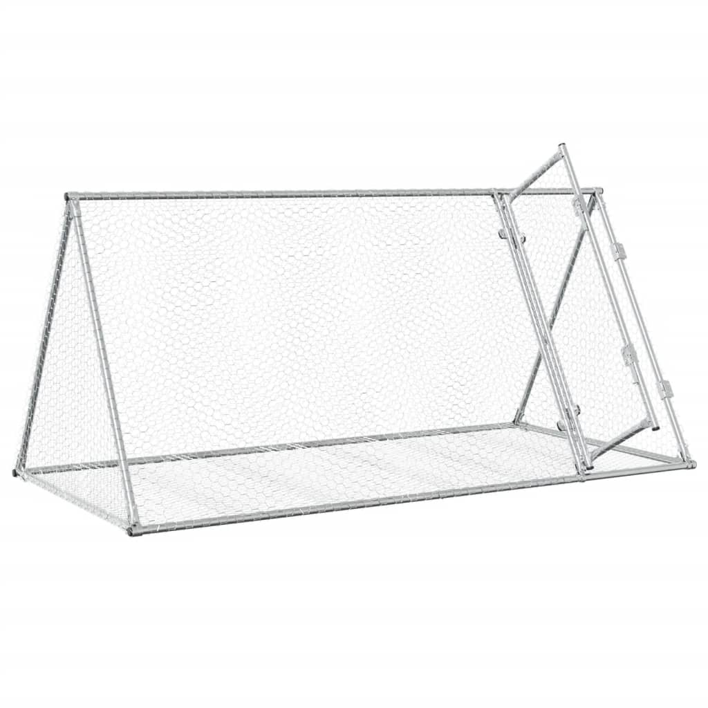 Konijnenhok 200x105x91 cm gegalvaniseerd staal zilverkleurig