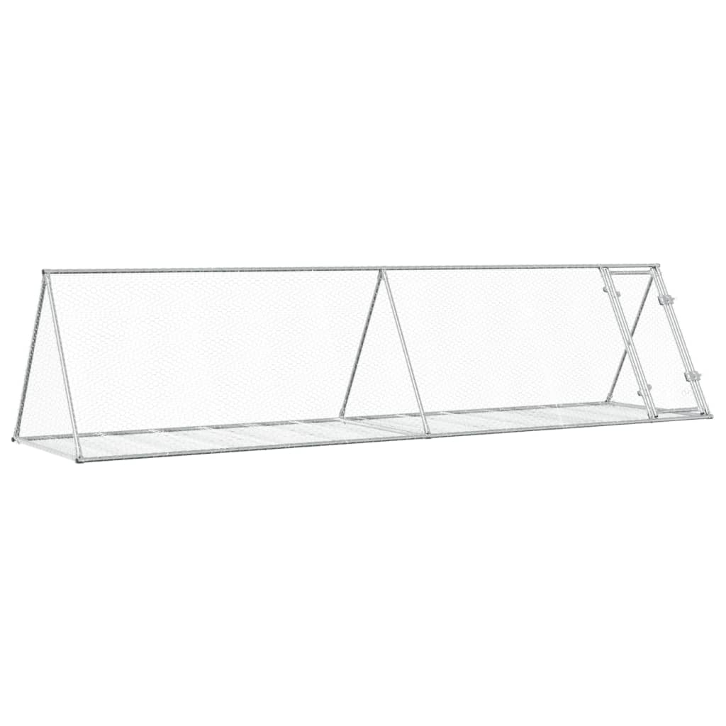 Konijnenhok 400x105x91 cm gegalvaniseerd staal zilverkleurig