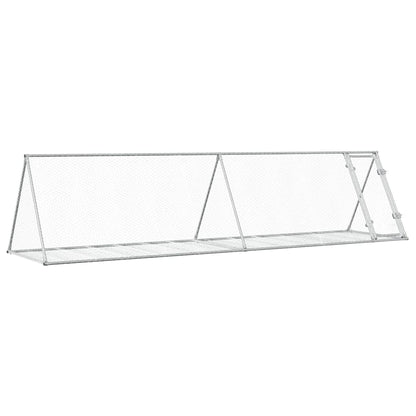 Konijnenhok 400x105x91 cm gegalvaniseerd staal zilverkleurig