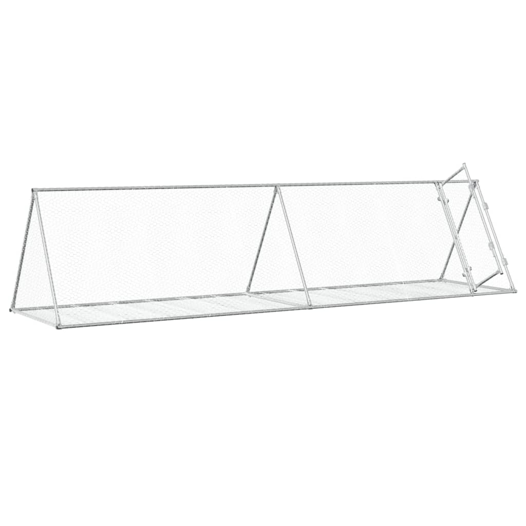 Konijnenhok 400x105x91 cm gegalvaniseerd staal zilverkleurig