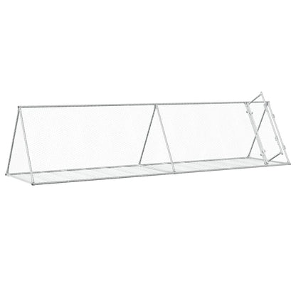 Konijnenhok 400x105x91 cm gegalvaniseerd staal zilverkleurig