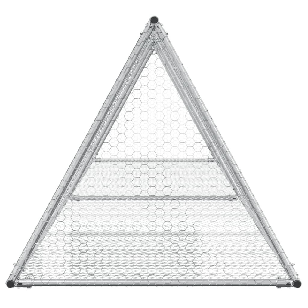 Konijnenhok 400x105x91 cm gegalvaniseerd staal zilverkleurig