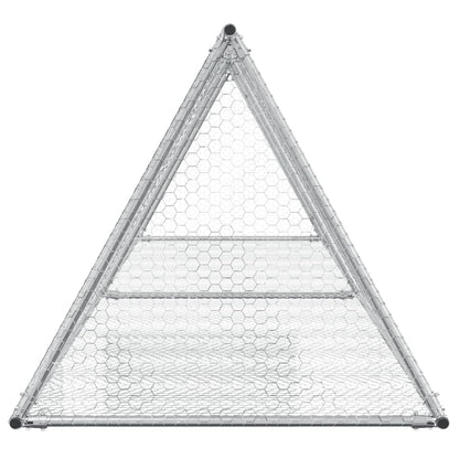 Konijnenhok 400x105x91 cm gegalvaniseerd staal zilverkleurig