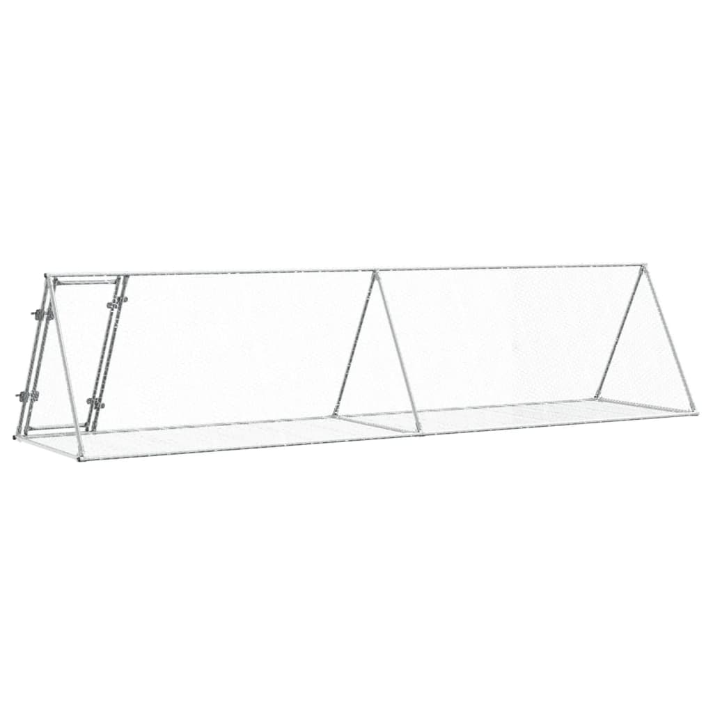 Konijnenhok 400x105x91 cm gegalvaniseerd staal zilverkleurig