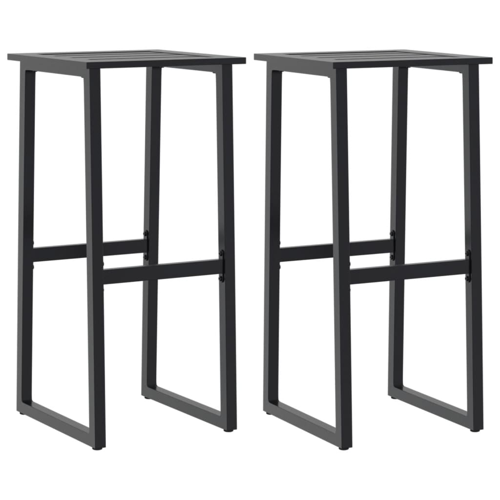 Barkrukken 2 st 38x38x80 cm gepoedercoat staal zwart