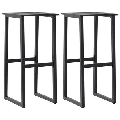 Barkrukken 2 st 38x38x80 cm gepoedercoat staal zwart