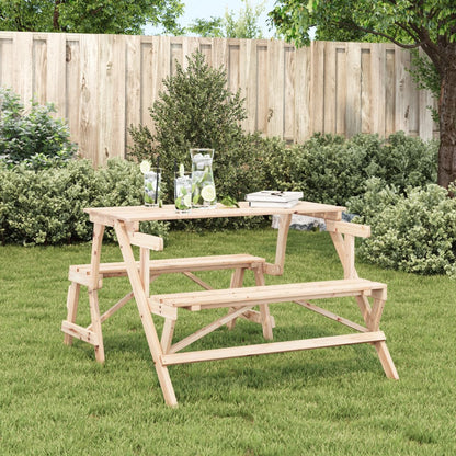Picknicktafel met banken 2-in-1 ombouwbaar massief vurenhout