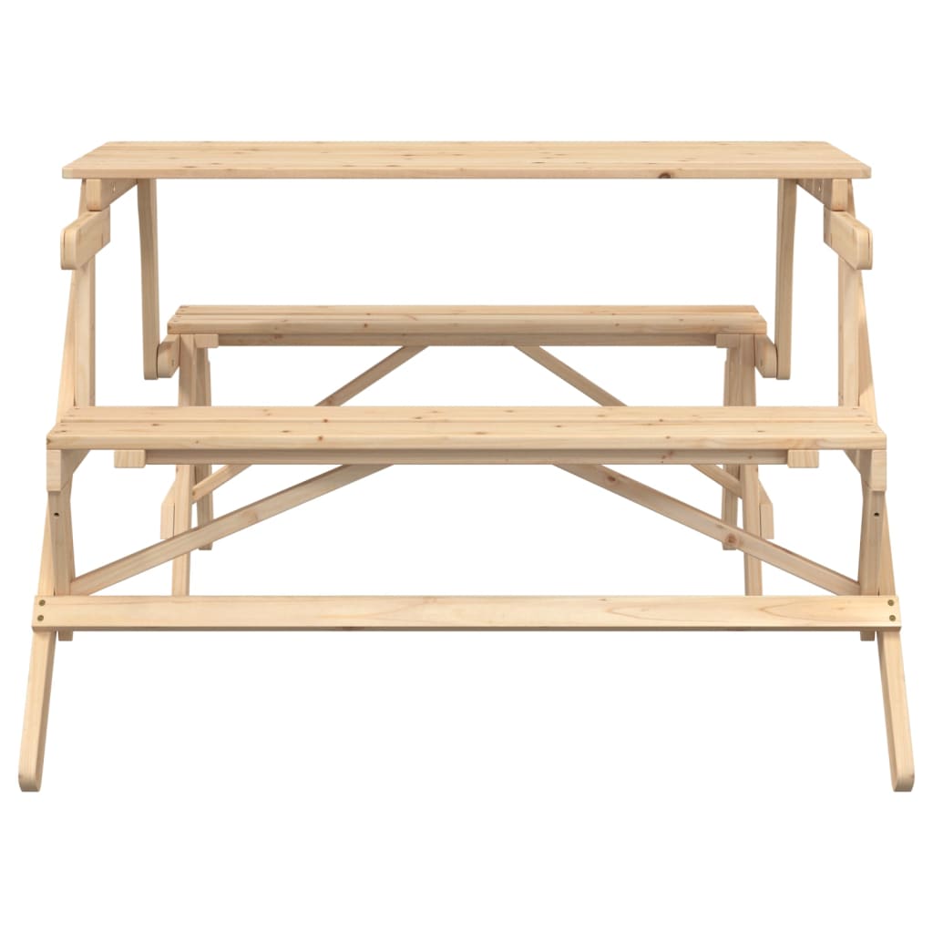 Picknicktafel met banken 2-in-1 ombouwbaar massief vurenhout