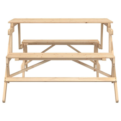 Picknicktafel met banken 2-in-1 ombouwbaar massief vurenhout