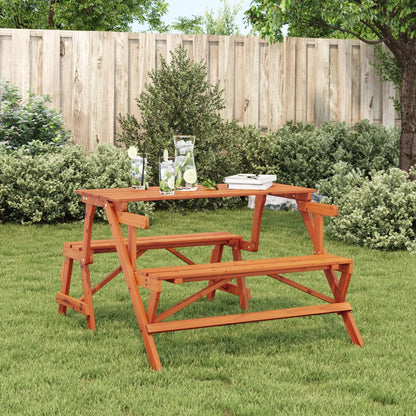 Picknicktafel met banken 2-in-1 ombouwbaar massief vurenhout