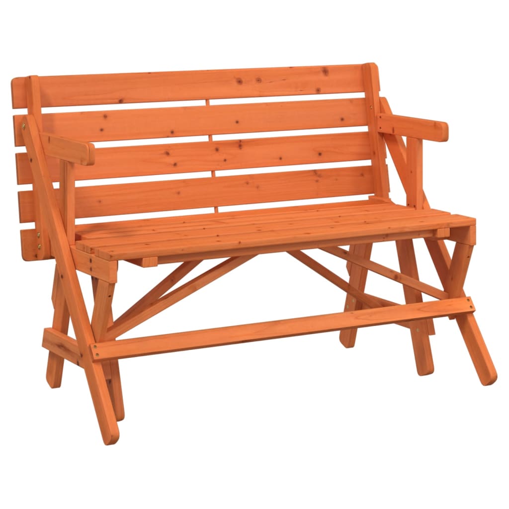 Picknicktafel met banken 2-in-1 ombouwbaar massief vurenhout