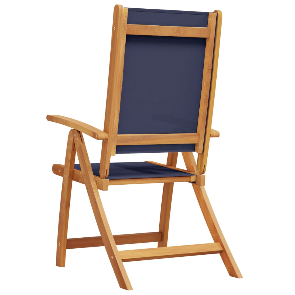 Tuinstoelen inklapbaar 2 st massief acaciahout en textileen