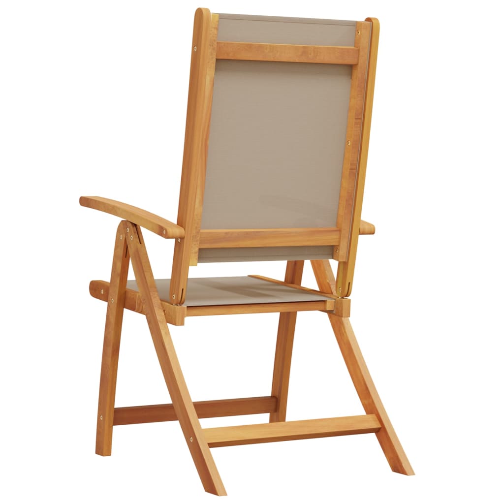 Tuinstoelen inklapbaar 2 st massief acaciahout en textileen