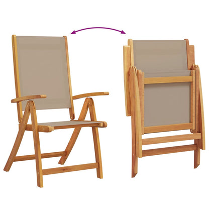 Tuinstoelen inklapbaar 2 st massief acaciahout en textileen