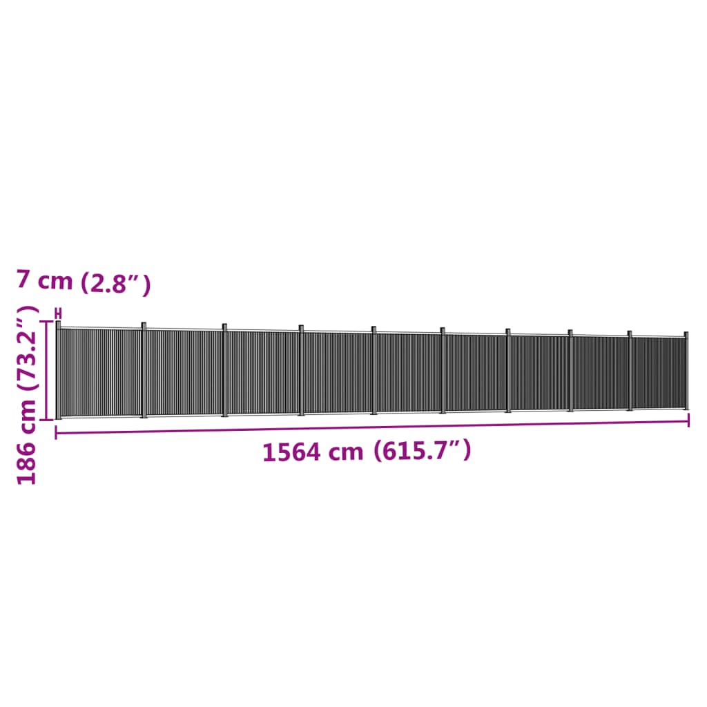 Schuttingpaneel 1564x186 cm HKC grijs