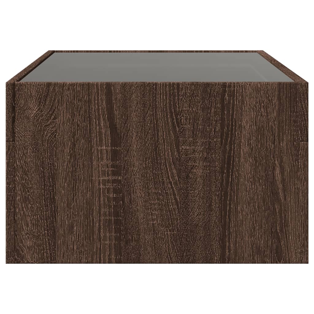 Salontafel met Infinity LED 90x50x30 cm bruin eikenkleurig