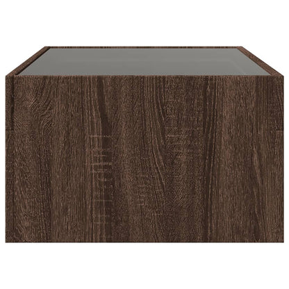 Salontafel met Infinity LED 90x50x30 cm bruin eikenkleurig