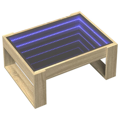 Salontafel met Infinity LED 70x53x30 cm sonoma eikenkleurig