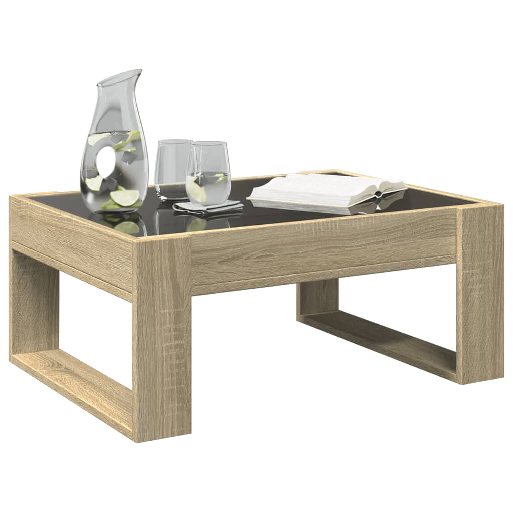 Salontafel met Infinity LED 70x53x30 cm sonoma eikenkleurig