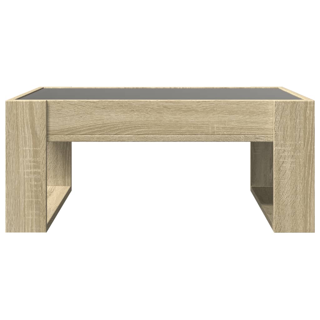 Salontafel met Infinity LED 70x53x30 cm sonoma eikenkleurig