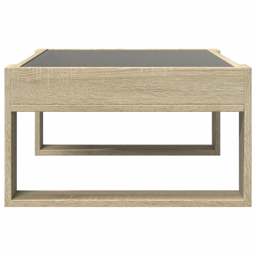 Salontafel met Infinity LED 70x53x30 cm sonoma eikenkleurig