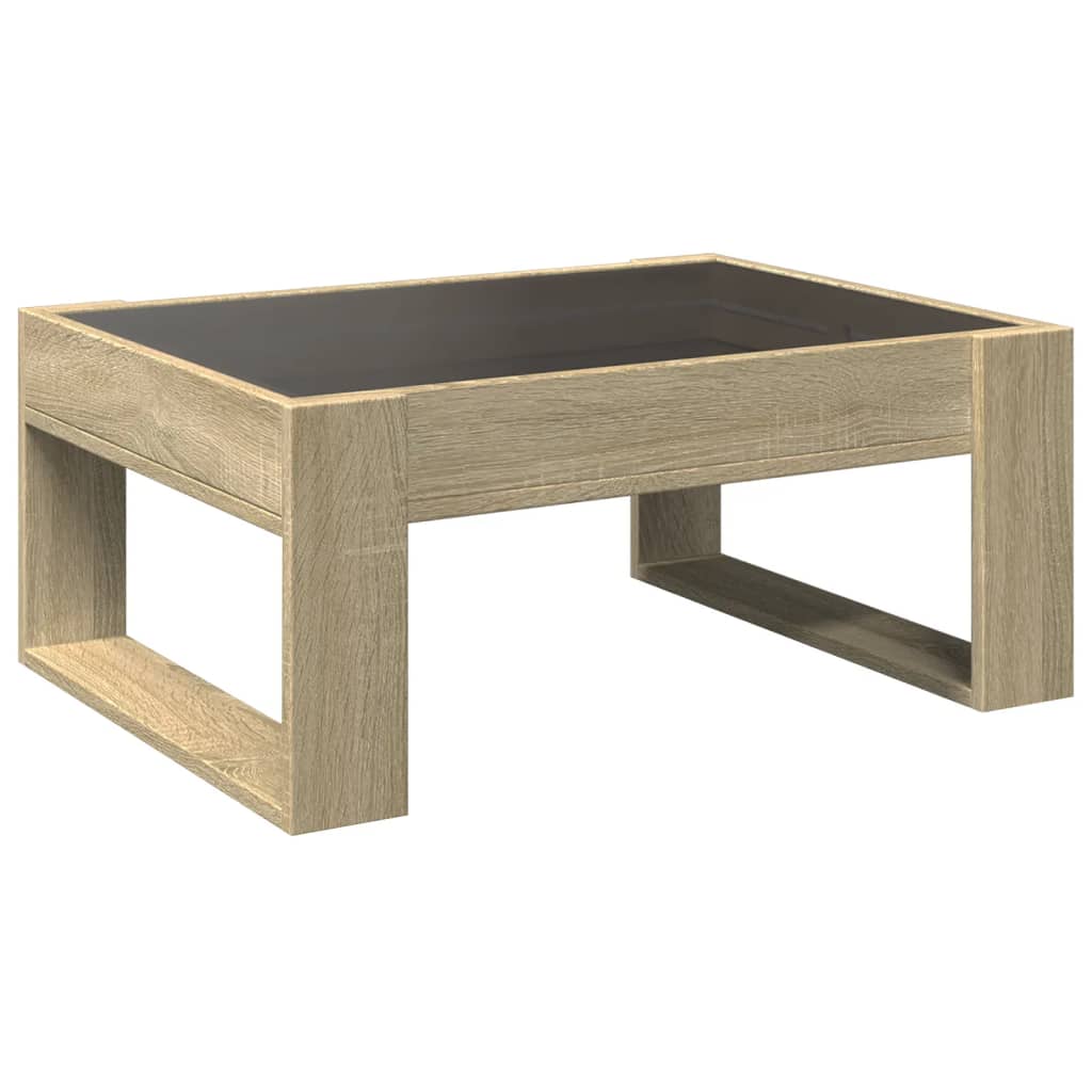 Salontafel met Infinity LED 70x53x30 cm sonoma eikenkleurig