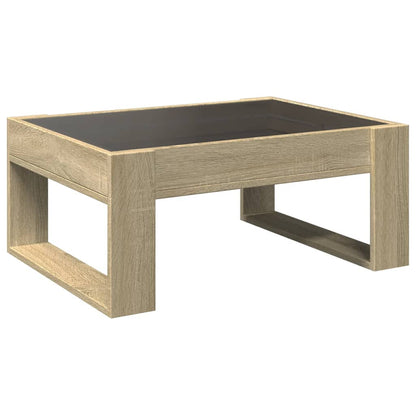 Salontafel met Infinity LED 70x53x30 cm sonoma eikenkleurig