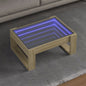 Salontafel met Infinity LED 70x53x30 cm sonoma eikenkleurig