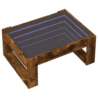 Salontafel met Infinity LED 70x53x30 cm gerookt eikenkleurig