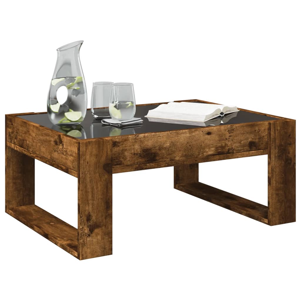 Salontafel met Infinity LED 70x53x30 cm gerookt eikenkleurig
