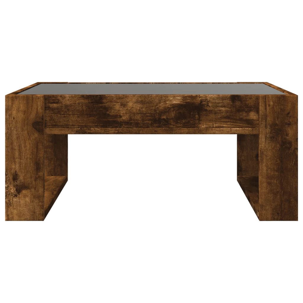 Salontafel met Infinity LED 70x53x30 cm gerookt eikenkleurig