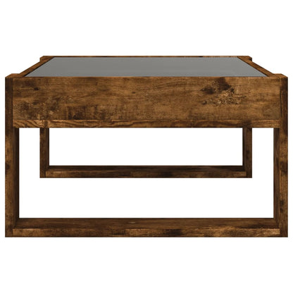Salontafel met Infinity LED 70x53x30 cm gerookt eikenkleurig